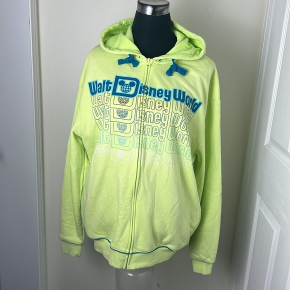 Walt Disney World Neon Zipped Up Hoodie Size Medium - Picture 1 of 15